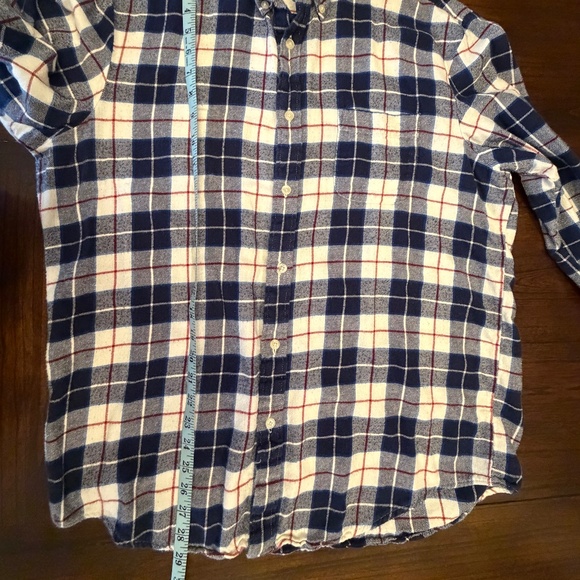 John Ashford Men's Long Sleeve Cotton Flannel Blue & White Plaid, Size Large - Picture 10 of 11